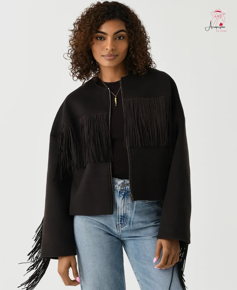 Suede Fringe Coat