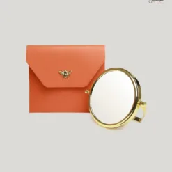 Compact Travel Mirror in Leather Case